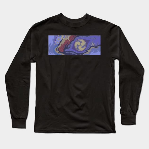 GENSHIN IMPACT RAIDEN SHOGUN BANNER Long Sleeve T-Shirt by Minami14R